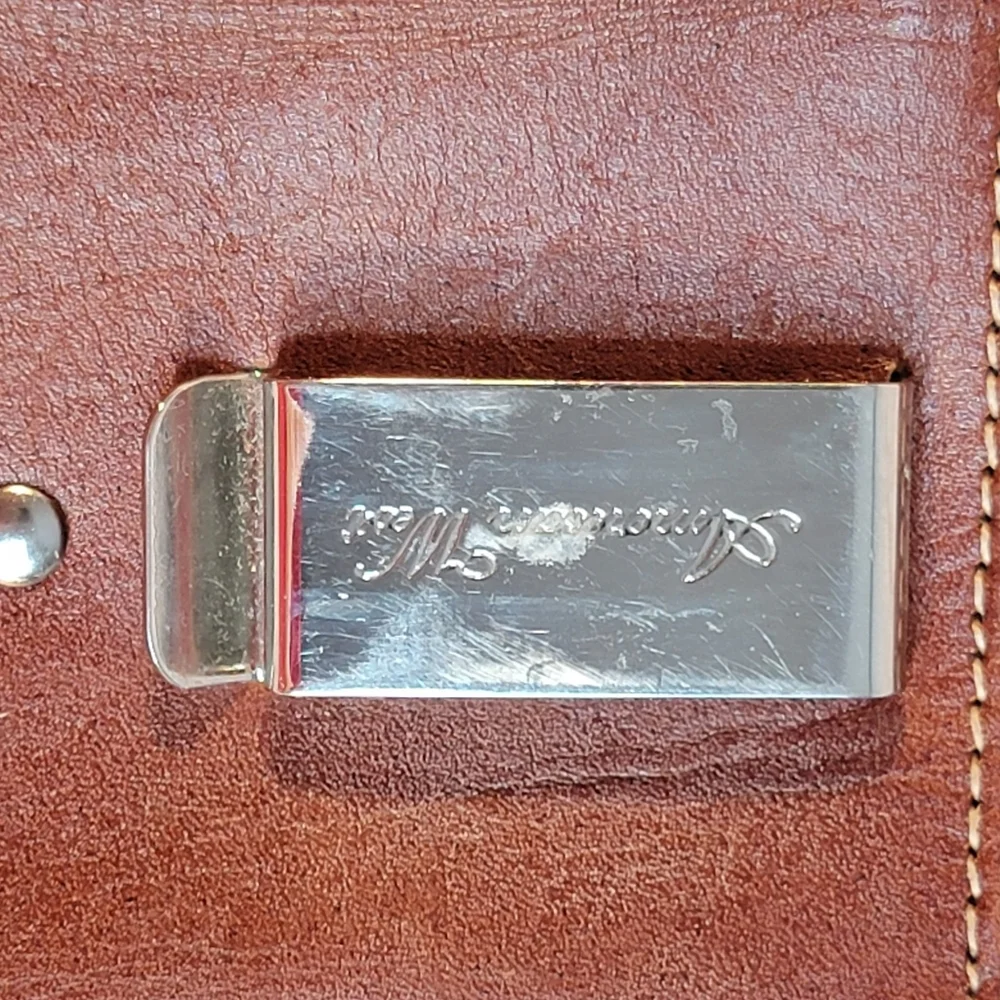 Amwrican West Hand Tooled Embossed Leather Worked Cell Cigarette Pouch - Picture 3 of 15